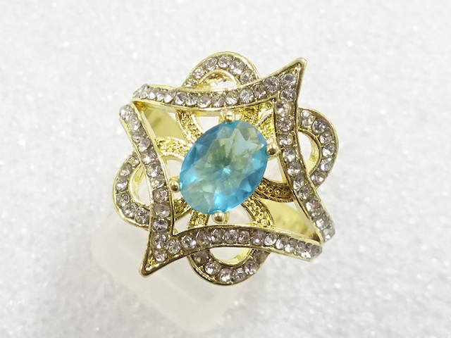 JAPANESE KIMONO / ANTIQUE COLORED STONE RING (SIZE 20.5)
